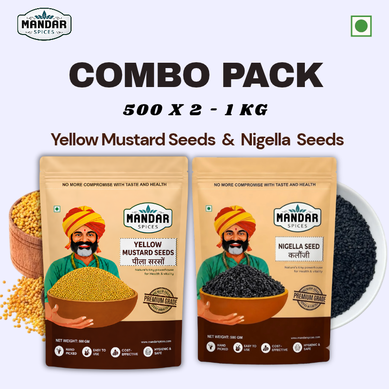 Nigella Seeds & Yellow Mustard Seeds Combo Pack 500X2 1kg