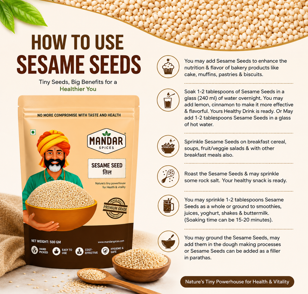 Sesame Seeds Combo Pack 500 X 2 - 1 KG